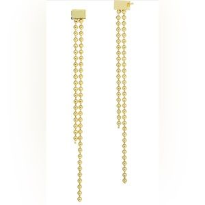 SAVVY CIE JEWELS 18K Gold Plated Ball Chain Drop Earrings